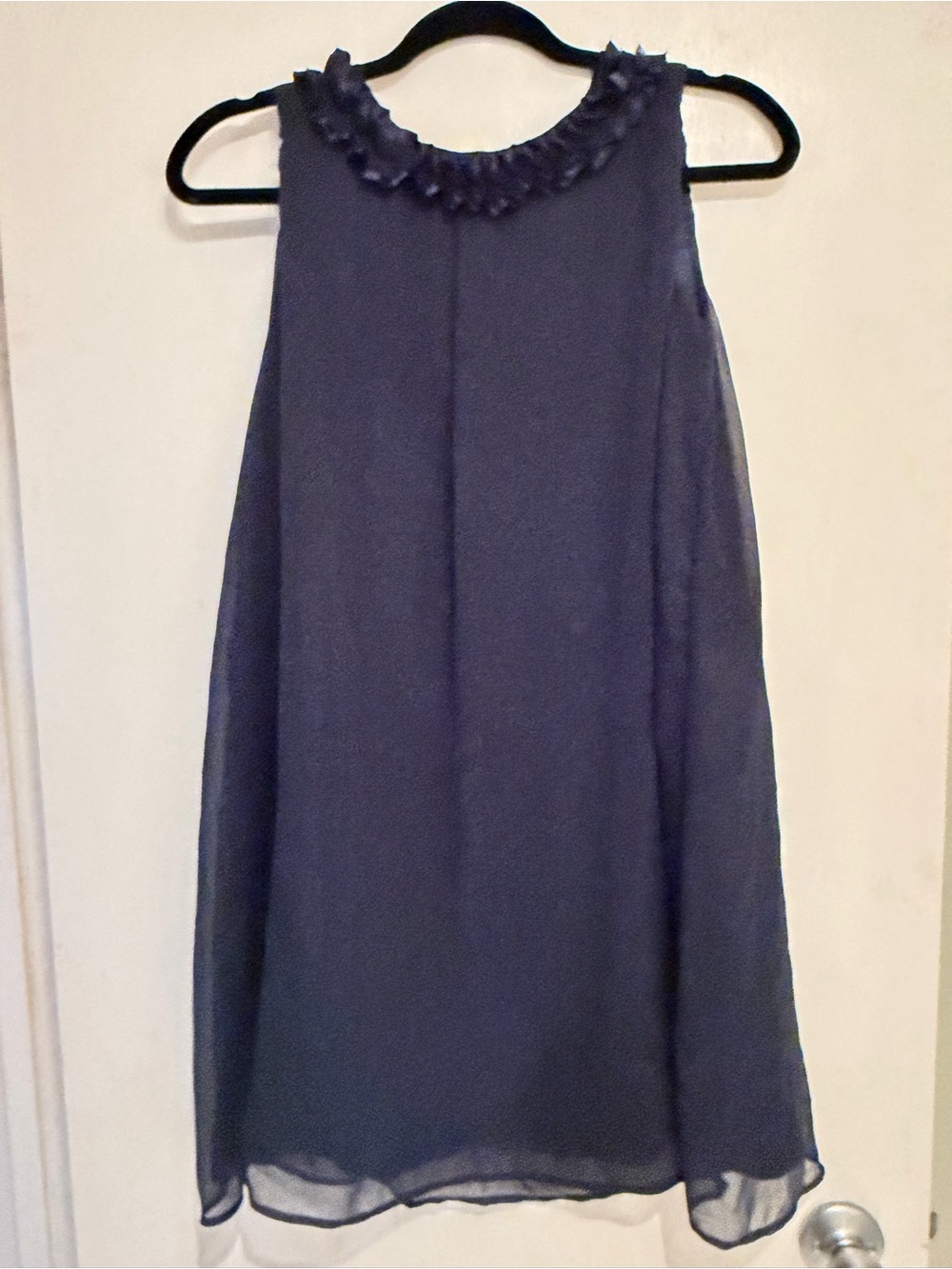 Joe Fresh Navy Kids Dress with Ruffle Neckline
